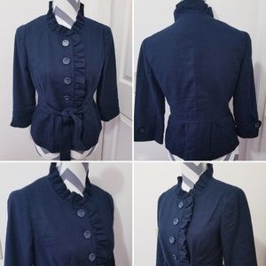 EUC* Loft Blue Linen Jacket *